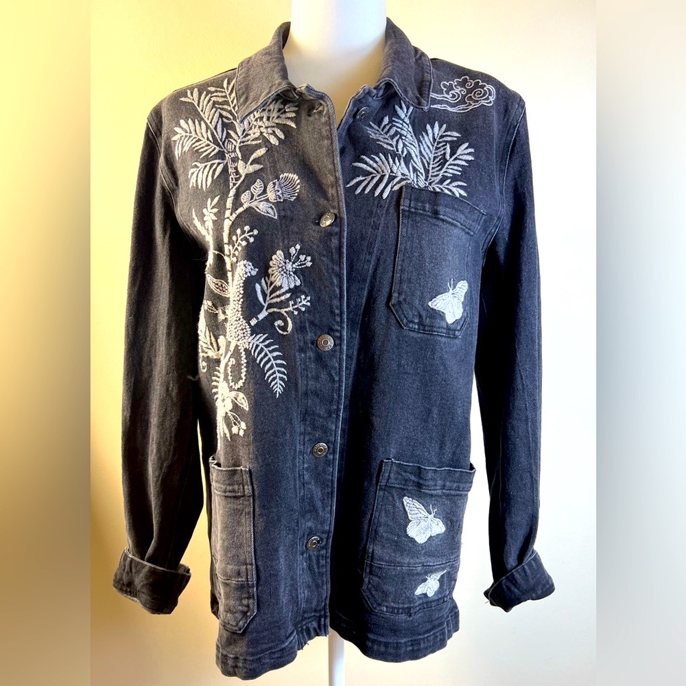 Johnny Was Workshop Eden Denim Washed Black Jacket, Size S, NWOT - Picture 4 of 15